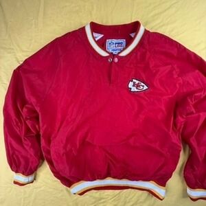 Vintage Starter NFL Pro Line Kansas City Chiefs Red Pullover Windbreaker Mens M